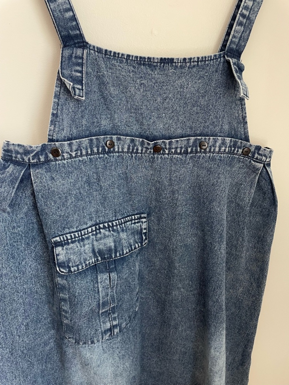 Acid Wash Denim Pinafore Dress Cottagecore Gardencore Coquette Girl Y2K - Picture 7 of 7
